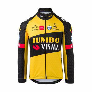 AGU Cyklistický dres s dlhým rukávom zimný - JUMBO-VISMA WINT '21 - žltá/čierna XL