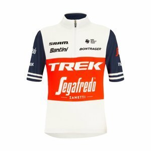 SANTINI Cyklistický dres s krátkym rukávom - TREK 2021 KIDS  - biela/viacfarebná 7Y