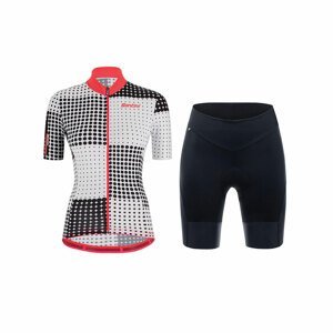 SANTINI Cyklistický krátky dres a krátke nohavice - TONO SFERA LADY - biela/čierna