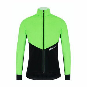 SANTINI Cyklistická vetruodolná bunda - REDUX VIGOR - zelená/čierna 2XL