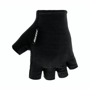 SANTINI Cyklistické rukavice krátkoprsté - CUBO - čierna L