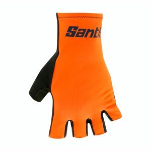 SANTINI Cyklistické rukavice dlhoprsté - ISTINTO - oranžová/čierna M