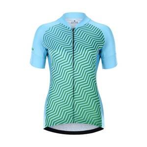 HOLOKOLO Cyklistický dres s krátkym rukávom - DAYBREAK LADY - zelená/modrá XL