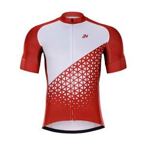 HOLOKOLO Cyklistický dres s krátkym rukávom - DUSK - červená/biela M