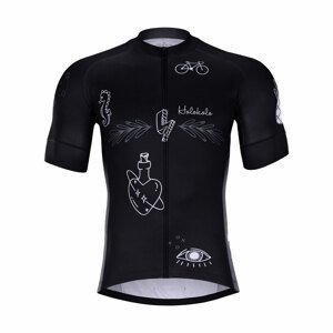 HOLOKOLO Cyklistický dres s krátkym rukávom - BLACK OUT - čierna/biela L