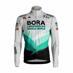 SPORTFUL Cyklistická zateplená bunda - BORA HANSGROHE 2021 - zelená/šedá