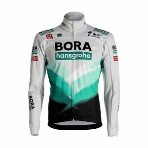 SPORTFUL Cyklistická zateplená bunda - BORA HANSGROHE 2021 - zelená/šedá XL