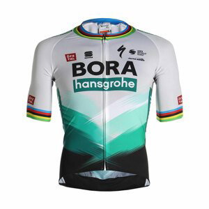 SPORTFUL Cyklistický dres s krátkym rukávom - BORA HANSGROHE 2021 - zelená/šedá S