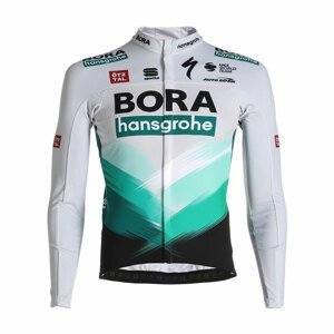 SPORTFUL Cyklistický dres s dlhým rukávom zimný - BORA 2021 WINTER - zelená/šedá L