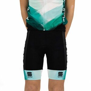 SPORTFUL Cyklistické nohavice krátke bez trakov - BORA 2021 KIDS BOH - zelená/čierna 14Y