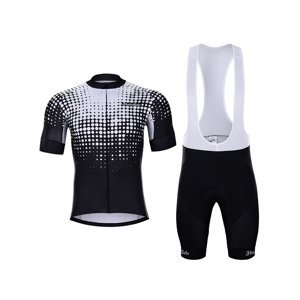 HOLOKOLO Cyklistický krátky dres a krátke nohavice - FROSTED - čierna/biela