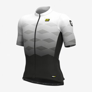 ALÉ Cyklistický dres s krátkym rukávom - MAGNITUDE - biela/čierna