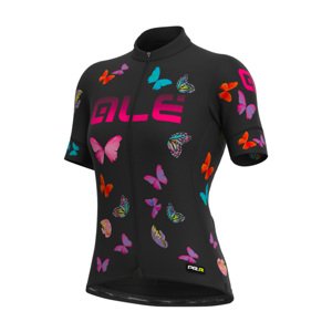 ALÉ Cyklistický dres s krátkym rukávom - BUTTERFLY LADY - čierna