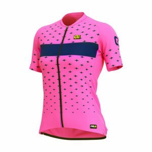ALÉ Cyklistický dres s krátkym rukávom - STARS LADY - modrá/ružová