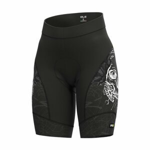 ALÉ Cyklistické nohavice krátke bez trakov - SKULL LADY - čierna XL