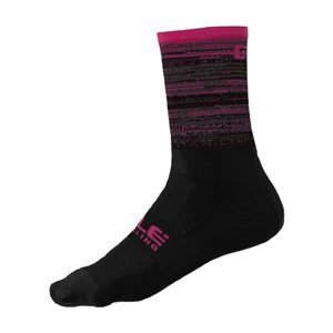 ALÉ Cyklistické ponožky klasické - SCANNER - ružová/čierna
