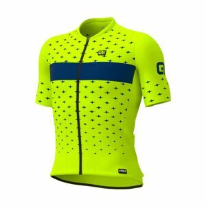 ALÉ Cyklistický dres s krátkym rukávom - STARS - žltá/modrá 2XL
