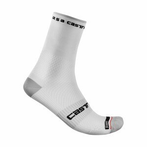 CASTELLI Cyklistické ponožky klasické - ROSSO CORSA PRO 15 - biela L-XL