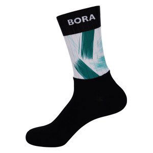 BONAVELO Cyklistické ponožky klasické - BORA 2022 - zelená/čierna