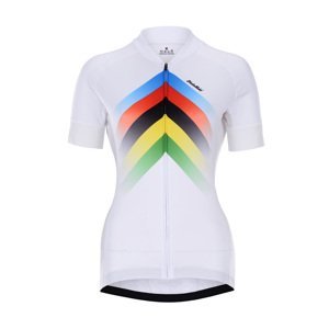 HOLOKOLO Cyklistický dres s krátkym rukávom - HYPER LADY - dúhová/biela