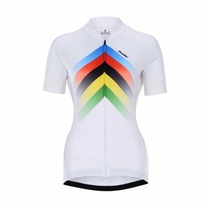 HOLOKOLO Cyklistický dres s krátkym rukávom - HYPER LADY - biela/dúhová L
