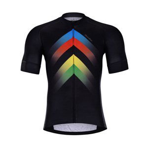 HOLOKOLO Cyklistický dres s krátkym rukávom - HYPER - dúhová/čierna 5XL