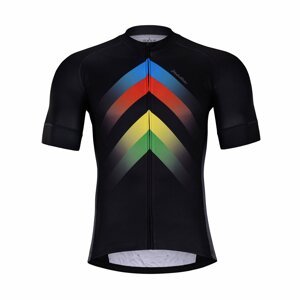 HOLOKOLO Cyklistický dres s krátkym rukávom - HYPER - čierna/dúhová 3XL