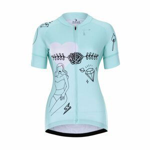 HOLOKOLO Cyklistický dres s krátkym rukávom - RAZZLE DAZZLE LADY - modrá XS