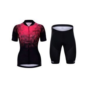 HOLOKOLO Cyklistický krátky dres a krátke nohavice - FROSTED LADY - čierna/ružová