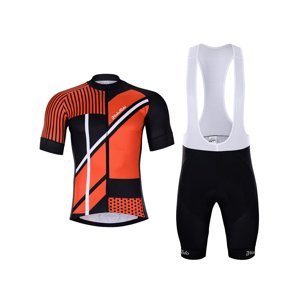 HOLOKOLO Cyklistický krátky dres a krátke nohavice - TRACE - oranžová/čierna