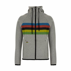 SANTINI Cyklistická mikina - UCI RAINBOW - šedá XL