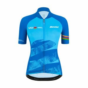 SANTINI Cyklistický dres s krátkym rukávom - UCI WORLD ECO LADY - svetlo modrá