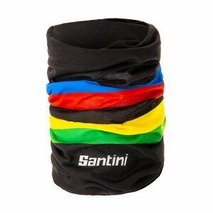 SANTINI Cyklistický nákrčník - UCI RAINBOW - čierna/dúhová