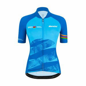 SANTINI Cyklistický dres s krátkym rukávom - UCI WORLD ECO LADY - svetlo modrá S