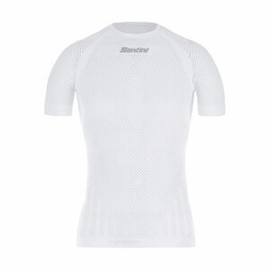 SANTINI Cyklistické tričko s krátkym rukávom - RETE - biela M