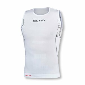 BIOTEX Cyklistické tričko bez rukávov - SEAMLESS - biela XL-2XL