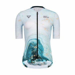 MONTON Cyklistický dres s krátkym rukávom - WATER FLOW LADY - biela/modrá S
