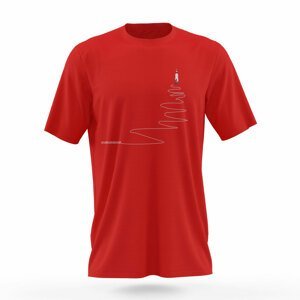 NU. BY HOLOKOLO Cyklistické tričko s krátkym rukávom - UP & NEVER STOP - červená XL