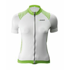 BIEMME Cyklistický dres s krátkym rukávom - SHARP LADY - biela/zelená