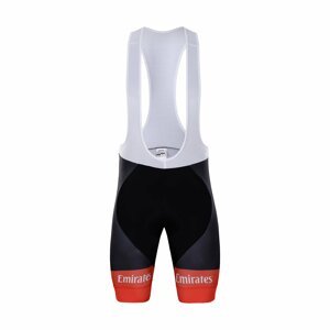BONAVELO Cyklistické nohavice krátke s trakmi - UAE 2021 - biela/červená/čierna XS