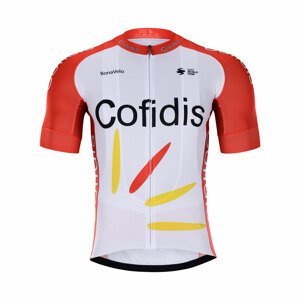 BONAVELO Cyklistický dres s krátkym rukávom - COFIDIS 2021 - červená/biela XL