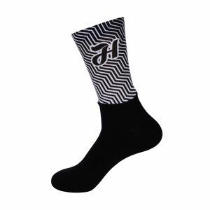 HOLOKOLO Cyklistické ponožky klasické - DAYBREAK - čierna/biela