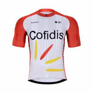 BONAVELO Cyklistický dres s krátkym rukávom - COFIDIS 2021 - červená/biela S