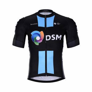 BONAVELO Cyklistický dres s krátkym rukávom - DSM 2022 - čierna/svetlo modrá XS