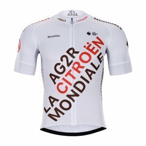 BONAVELO Cyklistický dres s krátkym rukávom - AG2R CITROËN 2022  - hnedá/biela/modrá XL