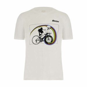 SANTINI Cyklistické tričko s krátkym rukávom - TT UCI OFFICIAL - biela 2XL