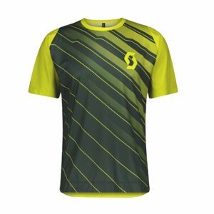 SCOTT Cyklistický dres s krátkym rukávom - TRAIL VERTIC - zelená/žltá M
