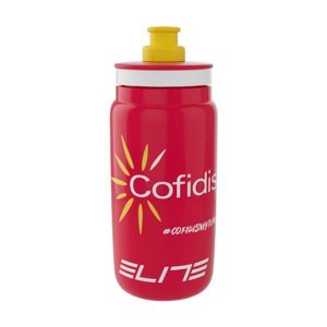 ELITE Cyklistická fľaša na vodu - FLY COFIDIS 22 550ml - biela/červená
