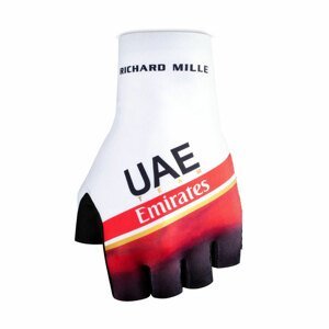 GOBIK Cyklistické rukavice krátkoprsté - UAE 2022 RIVAL - biela/červená 2XL