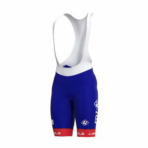 ALÉ Cyklistické nohavice krátke s trakmi - GROUPAMA FDJ 2022 - červená/biela/modrá L